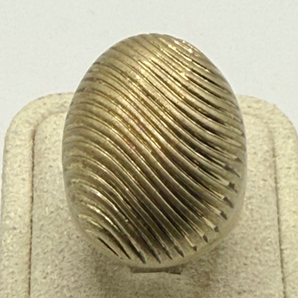 Lia Sophia Kiam Family Gold Tone Ribbed Textured Dome Statement Cocktail Ring 7